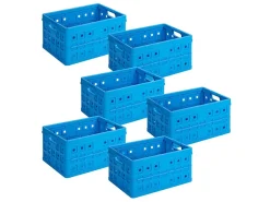 Sunware Aufbewahrungsboxen^Square 32 Liter Set von 6 Klappboxen - Blue