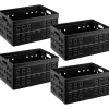 Sunware Aufbewahrungsboxen^Square 46 Liter Set von 4 Klappboxen - Black