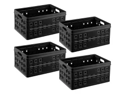 Sunware Aufbewahrungsboxen^Square 46 Liter Set von 4 Klappboxen - Black