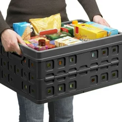 Sunware Aufbewahrungsboxen^Square 46 Liter Set von 4 Klappboxen - Black