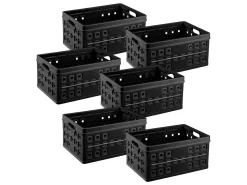 Sunware Square 46 Liter Set von 6 Klappboxen - Black< Aufbewahrungsboxen