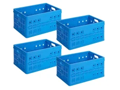 Sunware Square 46 Liter Set von 4 Klappboxen - Blue< Aufbewahrungsboxen