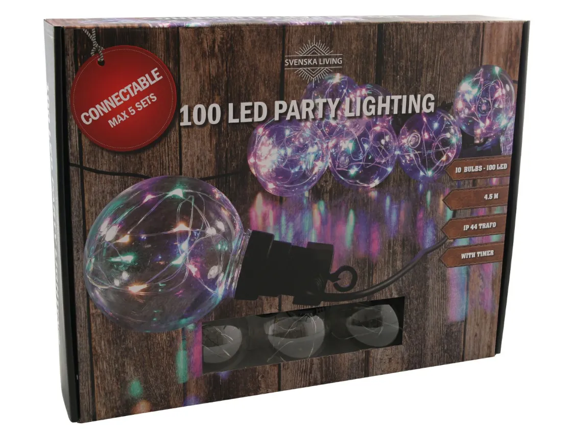 Svenska Living Lichterketten|Lichterketten^transparente runde Lichterkette - farbiges Licht