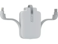 Rolling Square Powerbanks^TAU 3 in 1 Mini-Powerbank - White