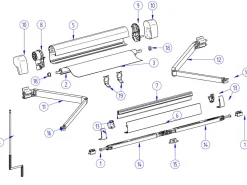 Thule Omnistor Gelenkarm links 5102< Markisen Ersatzteile
