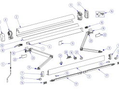 Thule Omnistor Gelenkarm links 4900 300-350< Markisen Ersatzteile
