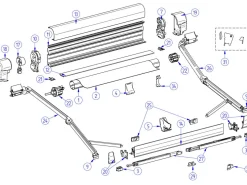 Thule Markisen Ersatzteile^Omnistor Gelenkarm links 8000 400-600