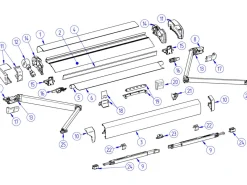 Thule Omnistor Gelenkarm links 6200 300-450< Markisen Ersatzteile