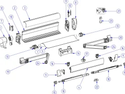 Thule Markisen Ersatzteile^Omnistor Set Endkappen Vorderschiene 5003 aluminium