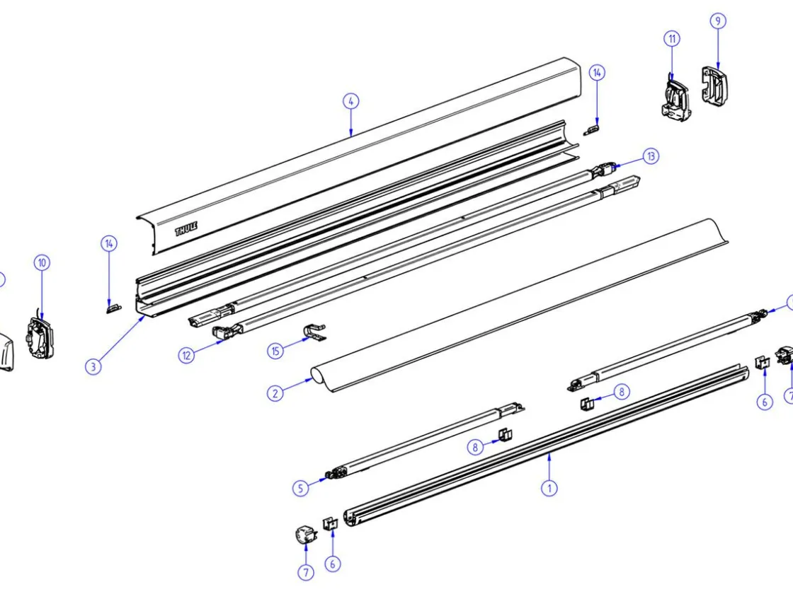 Thule Markisen Ersatzteile^Omnistor Set Endkappen Kassette 3200