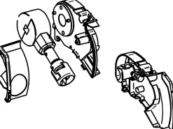 Thule Omnistor Set Endplatte und Kurbelwerk 6300 Anthrazit< Markisen Ersatzteile
