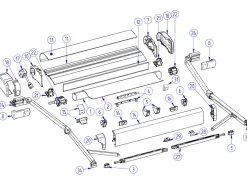 Thule Markisen Ersatzteile-Omnistor Set Sperrtaste Tension Arms 8000/9200