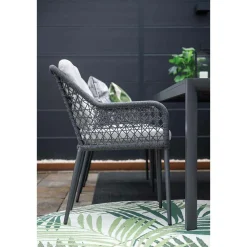 Garden Impressions Gartenstühle-Toledo Dining Stuhl - carbon black - rope dark grey - valley sand