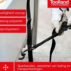 Markenlos Chassiszubehör^Toolland ARAT11X2 2-teiliger Spanngurt-Set mit Ratsche - 3 Meter