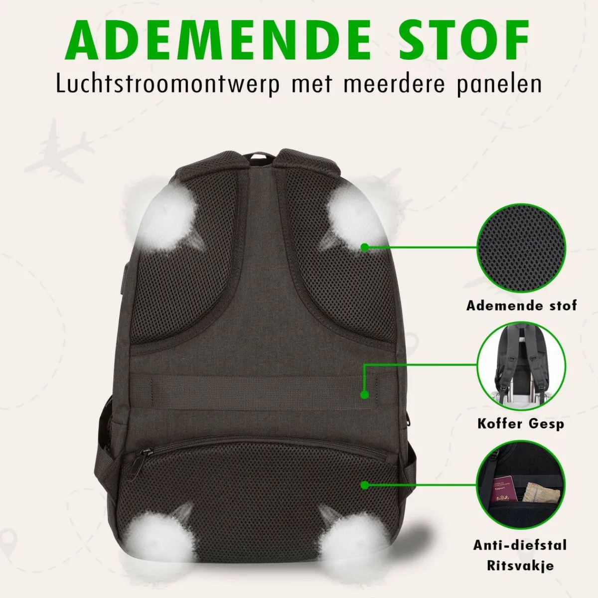Travelhawk 28 Liter Rucksack mit USB-Anschluss - Blue< Daypacks & Rucksäcke