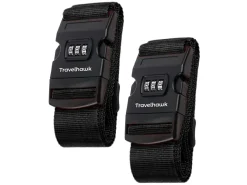 Travelhawk Koffer & Trolleys-Black Koffergurt - Set von 2