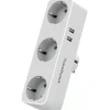 Travelhawk Schuko Stecker^3-fach Steckdosenadapter - White