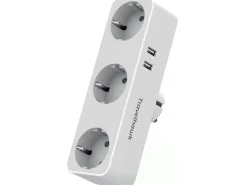 Travelhawk Schuko Stecker^3-fach Steckdosenadapter - White