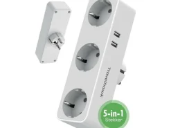 Travelhawk Schuko Stecker^3-fach Steckdosenadapter - White