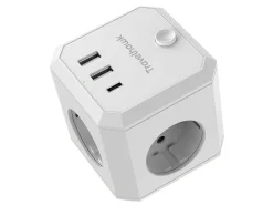 Travelhawk Schuko Stecker^7-in-1 USB Steckdosenadapter - White