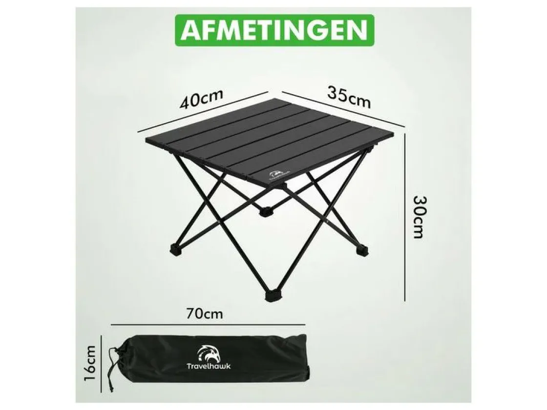 Travelhawk Rolltische-klappbarer Campingtisch - 56 x 40 cm
