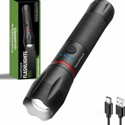 Travelhawk Taschenlampen|Taschenlampen^Wiederaufladbare Taschenlampe - Black