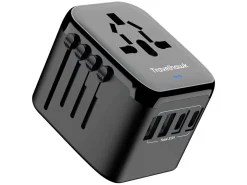 Travelhawk Schuko Stecker-4x USB Universal Weltreiseadapter