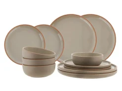 Travellife Geschirrsets-Avila Taupe Brown Geschirrset – 12-teilig