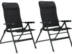 Travellife Campingstühle Mit Verstellbarer Rückenlehne|Klappstühle^Festo L 2er-Set Klappstühle - Graphite Black