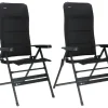 Travellife Festo XL 2er-Set Klappstühle - Graphite Black< Campingstühle Mit Verstellbarer Rückenlehne|Klappstühle
