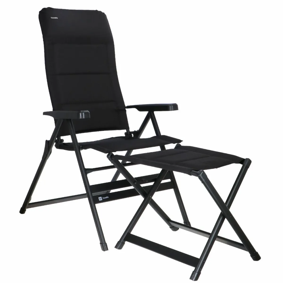 Travellife Festo XL 2er-Set Klappstühle - Graphite Black< Campingstühle Mit Verstellbarer Rückenlehne|Klappstühle
