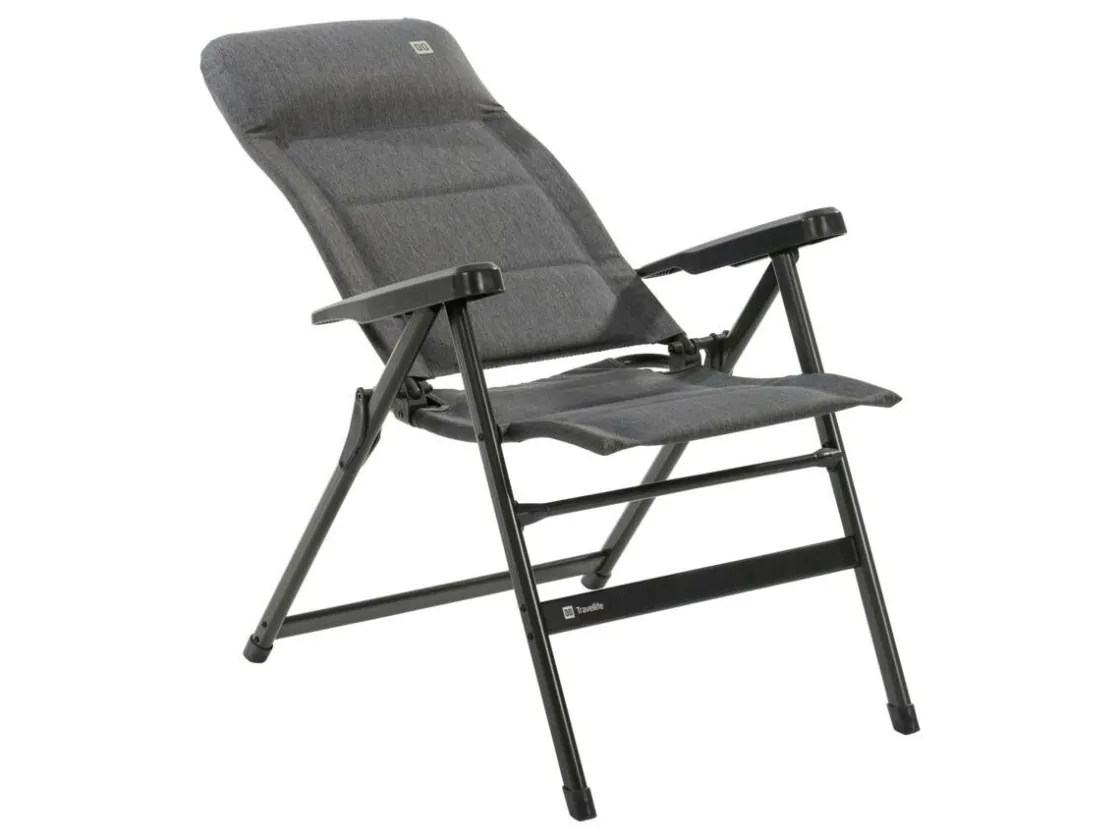 Travellife Campingstühle Mit Verstellbarer Rückenlehne|Klappstühle-Lago Comfort Klappstuhl - Stormy Grey