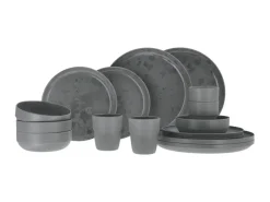 Travellife Geschirrsets-Palma dark grey 16-teiliges Geschirr-set