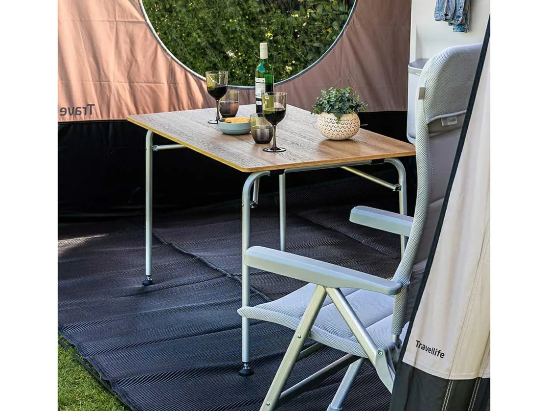 Travellife Höhenverstellbare Campingtische^Sorrento Brown honeycomb 100 x 70 Tisch