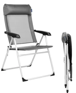 TRVLMORE Campingstühle Mit Verstellbarer Rückenlehne|Klappstühle^5 Positionen Campingstuhl - Grey