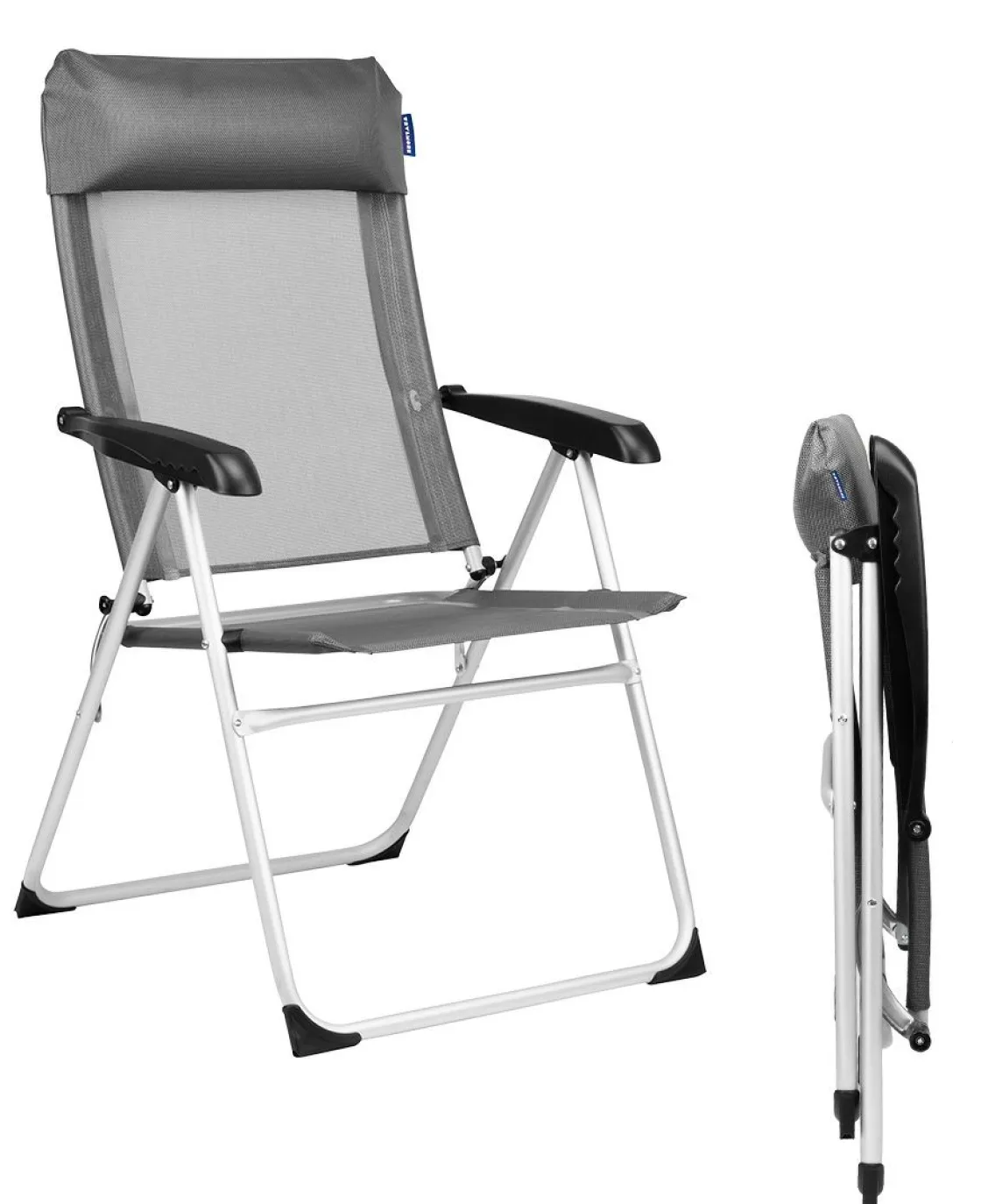 TRVLMORE Campingstühle Mit Verstellbarer Rückenlehne|Klappstühle^5 Positionen Campingstuhl - Grey