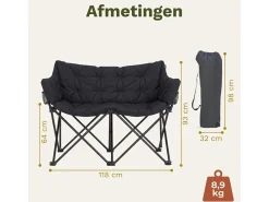 TRVLMORE Faltstühle-Comfort Bench Twin Doppel-Faltstuhl
