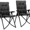 TRVLMORE 2er-Set Faltstühle mit Tragetasche - Black< Campingstühle Mit Verstellbarer Rückenlehne|Faltstühle