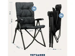 TRVLMORE 2er-Set Faltstühle mit Tragetasche - Black< Campingstühle Mit Verstellbarer Rückenlehne|Faltstühle