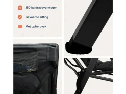 TRVLMORE 2er-Set Faltstühle mit Tragetasche - Black< Campingstühle Mit Verstellbarer Rückenlehne|Faltstühle