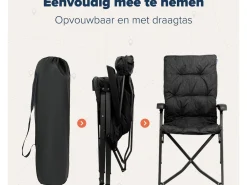 TRVLMORE 2er-Set Faltstühle mit Tragetasche - Black< Campingstühle Mit Verstellbarer Rückenlehne|Faltstühle
