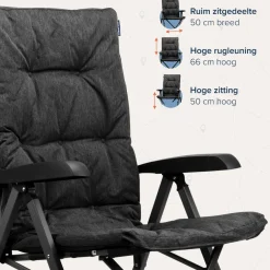 TRVLMORE Campingstühle Mit Verstellbarer Rückenlehne|Faltstühle^Faltstuhl mit Tragetasche - Black