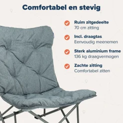 TRVLMORE Schmetterlingstühle|Faltstühle-Schmetterlingsstuhl Mit Tragetasche - Grey