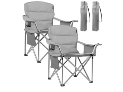 TRVLMORE Set von 2 XL Faltstühle - Grau< Faltstühle