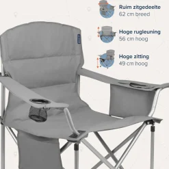 TRVLMORE Faltstühle^XL Faltstuhl mit Kuhlfack - Grey