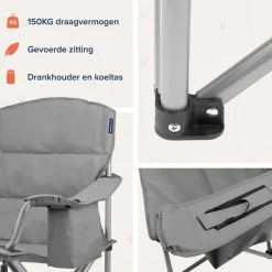 TRVLMORE Faltstühle^XL Faltstuhl mit Kuhlfack - Grey