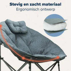 TRVLMORE Schmetterlingstühle|Faltstühle^XL Schmetterlingsstuhl Mit Tragetasche - Grey