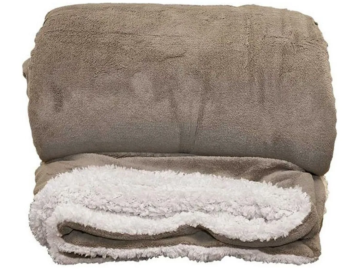 Unique Living Lars XL 220 x 240 cm Plaid - Taupe< Decken