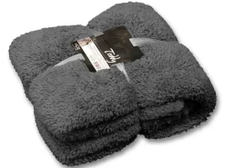 Unique Living Decken^Teddy Decke - Dark Grey
