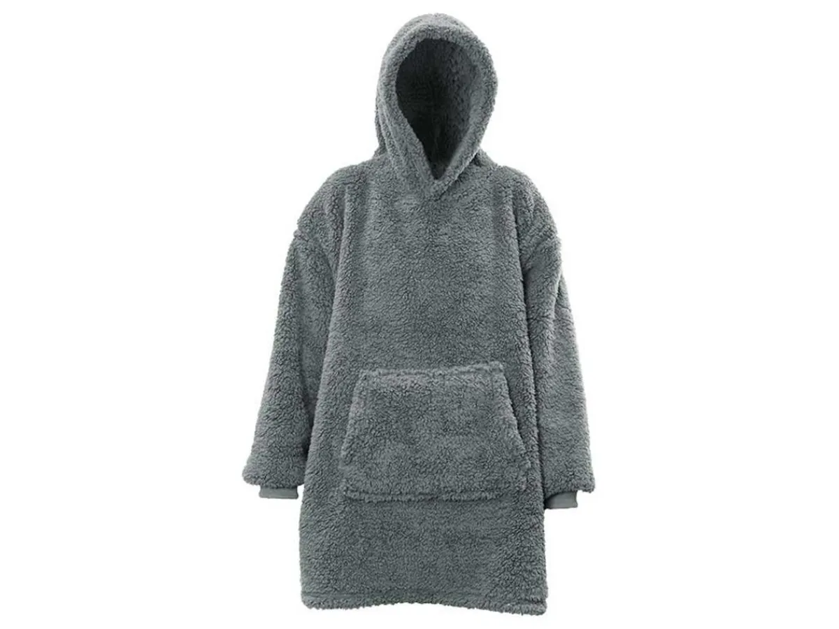 Unique Living Teddy Oversized Hoodie - Dark Grey< Decken